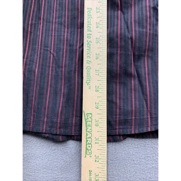 Axcess Button Up Shirt Mens Large Black Red Striped Classic Fit Long Sleeve - Picture 7 of 16